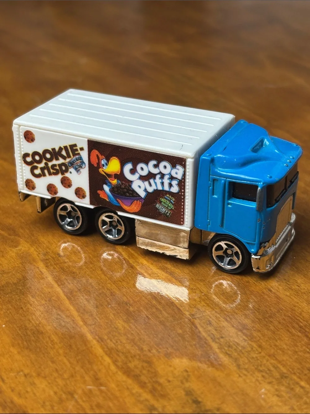 Cereal-Themed Die-Cast Toy Truck - Blue and White